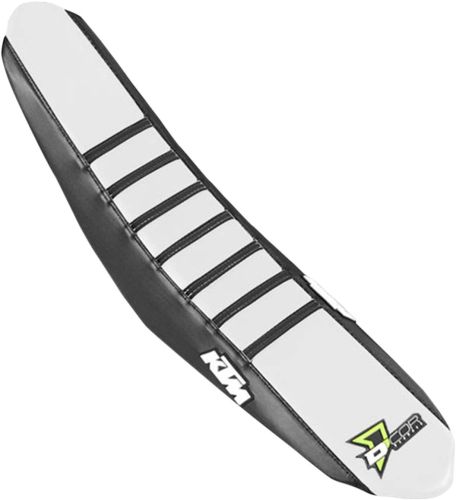 DCOR - DCOR Factory Reinforced Seat Cover - Black/White/Black with Ribs - 30-30-217