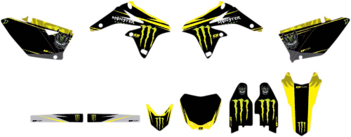 DCOR - DCOR Monster Energy Suzuki Complete Graphics Kit - Black - 20-40-251