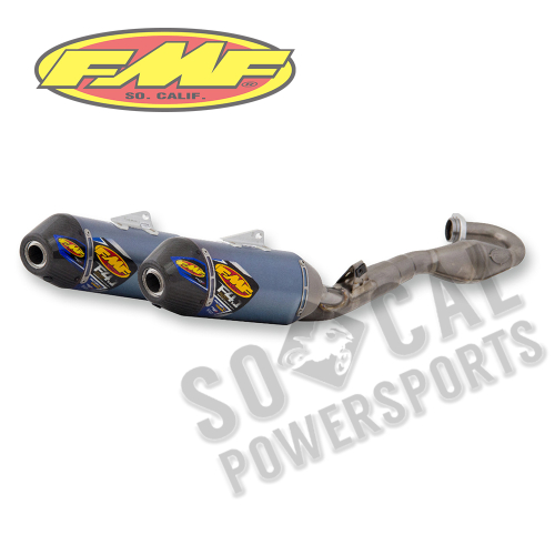 FMF Racing - FMF Racing Factory 4.1 RCT Dual Full System - Blue Anodized Titanium Muffler - Carbon Fiber End Cap - 041542
