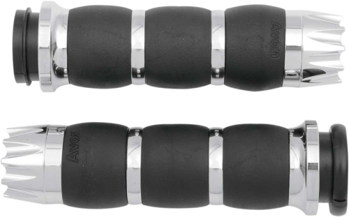 Avon Grips - Avon Grips Excalibur Velvet Air Grips - Chrome - AIR-93-FLY-EX