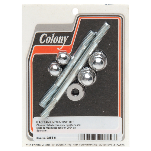 Colony - Colony Gas Tank Mounting Hardware Kit - Acorn Nut-Style with Stud - 2265-6