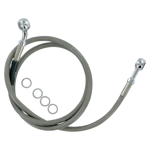 Russell - Russell Extended Length Braided Front Brake Line Kit - 44 1/2in. Length Upper - Stainless - R08987S