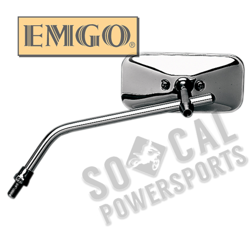 Emgo - Emgo Universal Rectangular Mirror - Chopper - Die-Cast - 10mm Thread - 20-34814