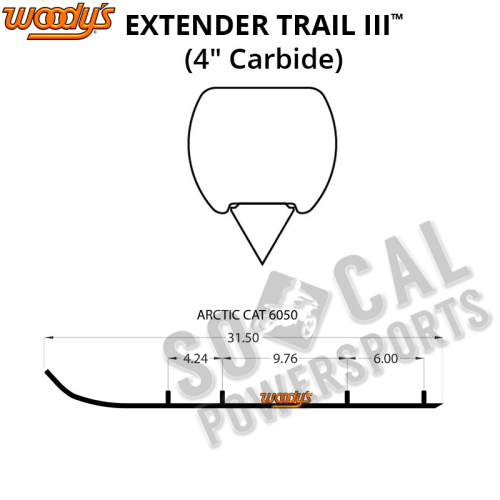 Woodys - Woodys Extender Trail III Flat-Top Carbide Runners - EAT3-6050