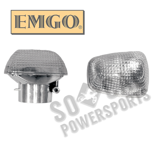 Emgo - Emgo Clear Turn Signal Lenses - Front - 59-21442