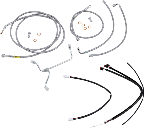 Burly Brand - Burly Brand Handlebar Cable/Line Install Kit - Black - B30-1239
