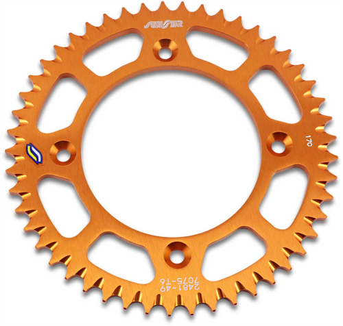 Sunstar - Sunstar Works Triplestar Aluminum Rear Sprocket - 49T - Orange - 5-248149OR