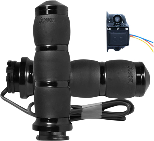 Avon Grips - Avon Grips Velvet Air Cushioned Heated Grips - Black - AIR-96-HT