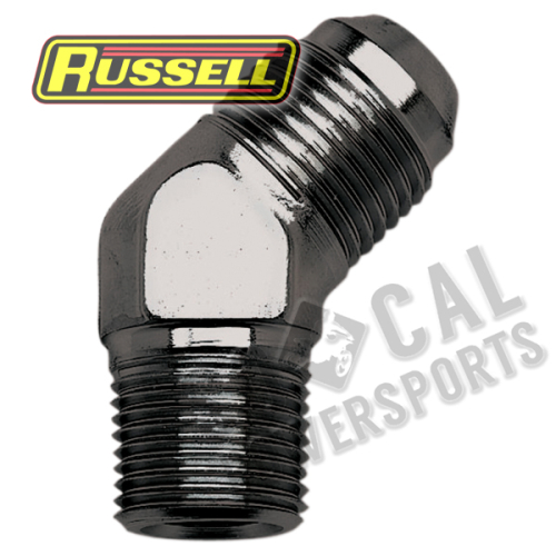 Russell - Russell Renegade Universal Adapter Fitting - 1/8in NPT - #3 Male with 45 Degree Bend - R42933B
