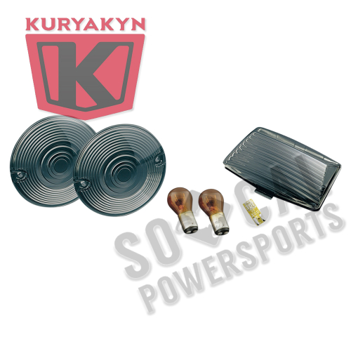 Kuryakyn - Kuryakyn Smoke Turn Signal and Fender Tip Lens and Bulb Kit - Front - 4994