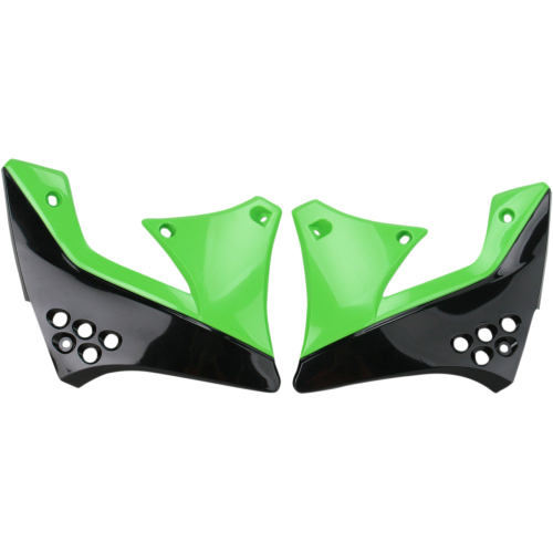 Acerbis - Acerbis Radiator Shrouds - Black/Green 10/11 - 2141721043