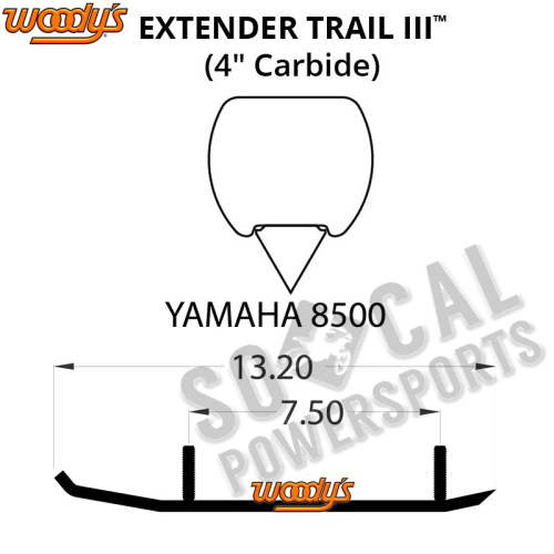 Woodys - Woodys Extender Trail III Flat-Top Carbide Runners - EYV3-8500