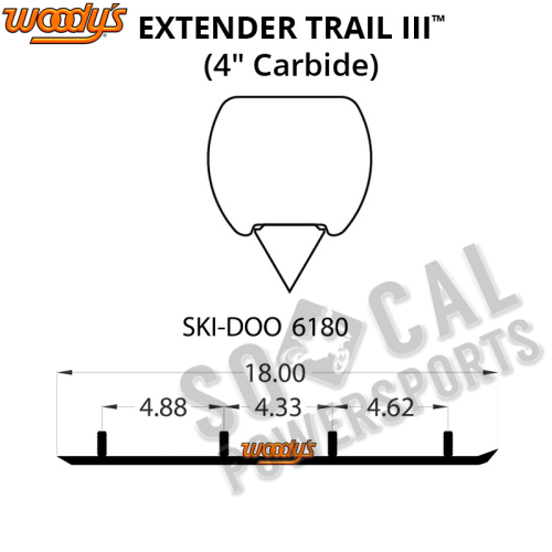 Woodys - Woodys Extender Trail III Flat-Top Carbide Runners - ESD3-6180