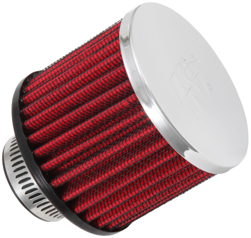 K&N Engineering - K&N Engineering Rubber Base Crankcase Vent Filter - 1-1/4in. Flange - Chrome End Cap - 62-1390