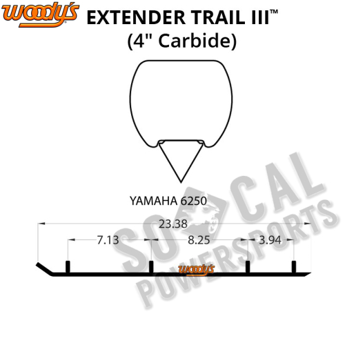 Woodys - Woodys Extender Trail III Flat-Top Carbide Runners - EYV3-6250
