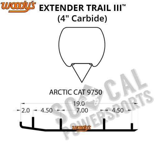 Woodys - Woodys Extender Trail III Flat-Top Carbide Runners - EAT3-9750