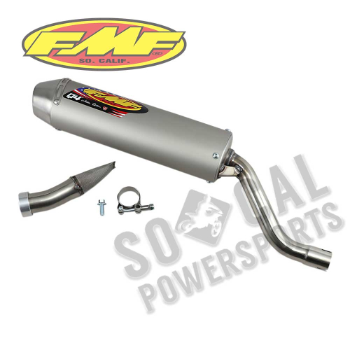 FMF Racing - FMF Racing Q4 Spark Arrestor Slip-On - Stainless Midpipe - 043203