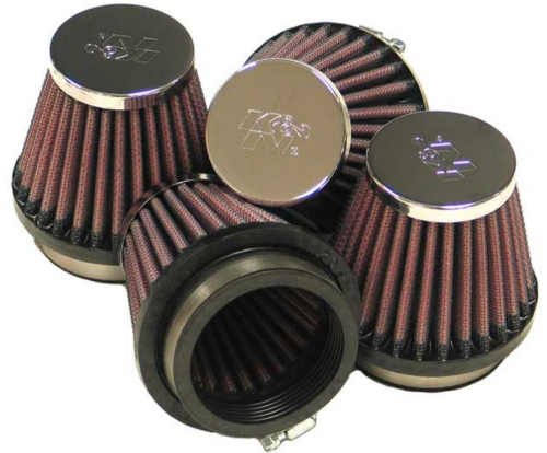 K&N Engineering - K&N Engineering Clamp-On Custom Round Tapered Air Filter - Chrome End Cap - RC-2344