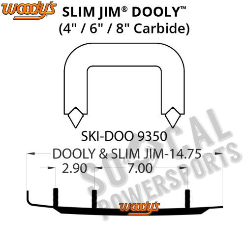 Woodys - Woodys Slim Jim Dooly Performance Carbide Wear Rods - 4in. - SS4-9350