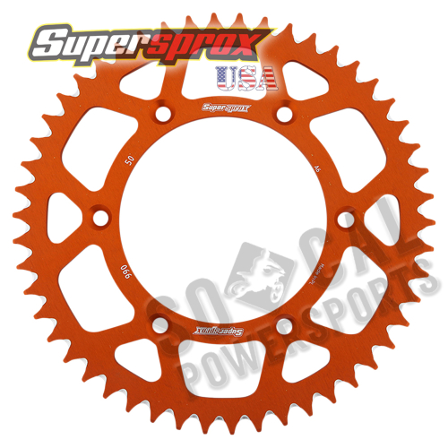 Supersprox - Supersprox Aluminum Rear Sprocket - 50T - RAL-990-50-ORG