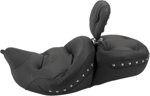 Mustang - Mustang Regal Studded Super Touring Seat with Driver Backrest - Chrome Studs - 79608