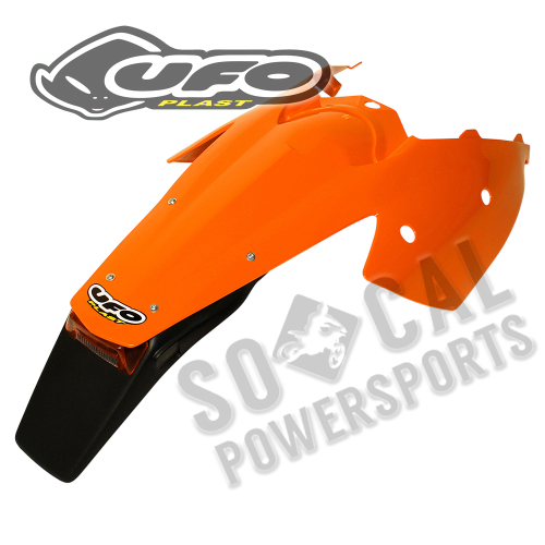 UFO Plastics - UFO Plastics Enduro Rear Fender with Light - Orange - KT03081-127