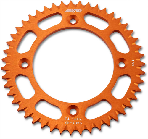 Sunstar - Sunstar Works Triplestar Aluminum Rear Sprocket - 47T - Orange - 5-248147OR