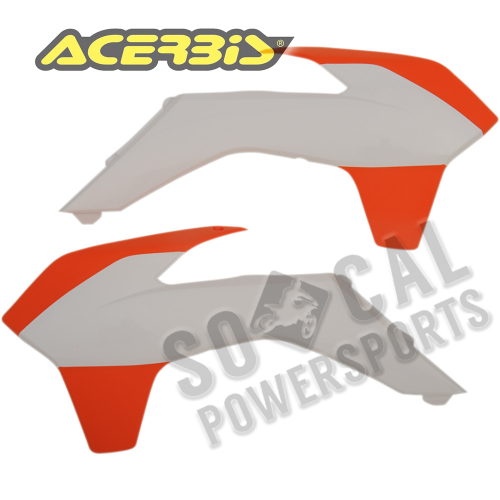 Acerbis - Acerbis Radiator Shroud - Orange/White - 2314255321