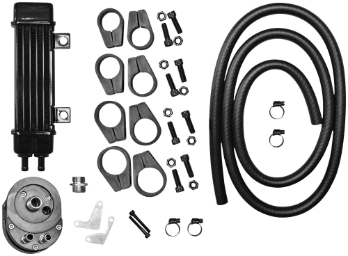 Jagg - Jagg Vertical 6 Row Oil Cooler - Slimline - Black - 750-1200