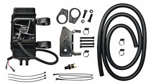 Jagg - Jagg Vertical Frame-Mount 10 Row Fan Assisted Oil Cooler Kit - Black - 761-FP2600