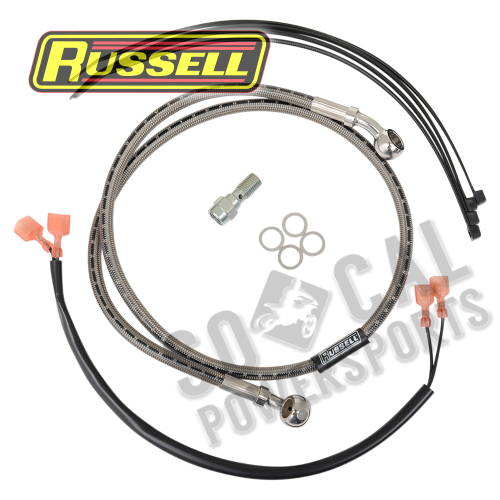 Russell - Russell Braided Rear Brake Line Kit - Stainless - R08838DS