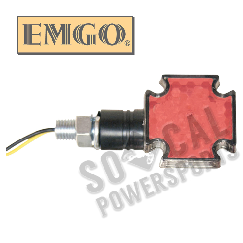 Emgo - Emgo Maltese LED Marker Lights - Black/Red - 61-99154