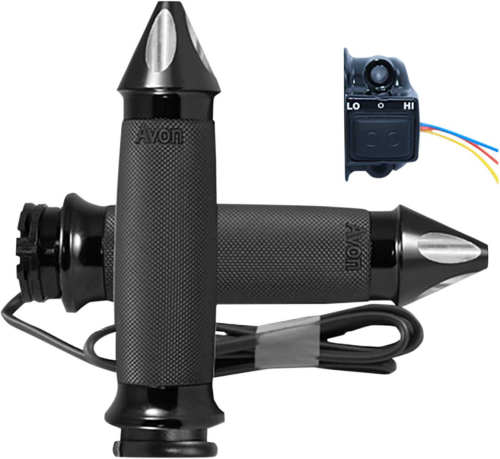 Avon Grips - Avon Grips Custom Contour Spike Heated Grips - Black - CC-86-AN-SPK-HT