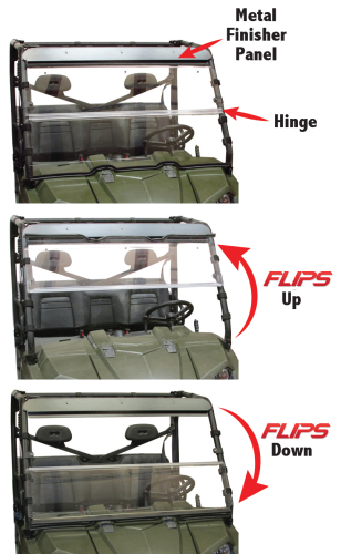 Seizmik - Seizmik Versa-Flip Acrylic Windshield - 23077