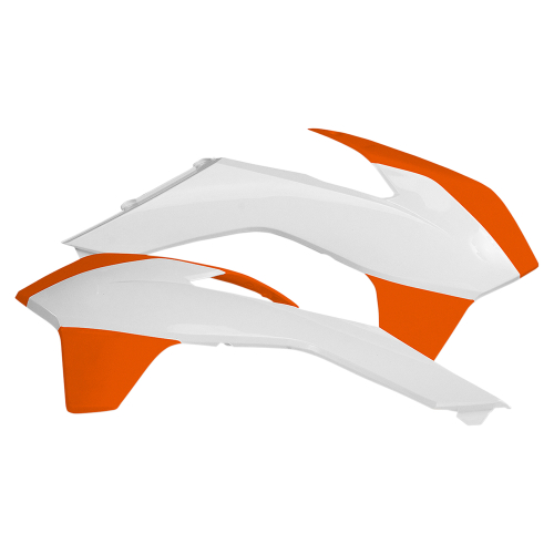 Acerbis - Acerbis Radiator Shrouds - KTM White/Orange - 2314251088