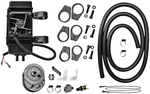 Jagg - Jagg Vertical Frame-Mount 10 Row Fan Assisted Oil Cooler Kit - Black - 751-FP2600