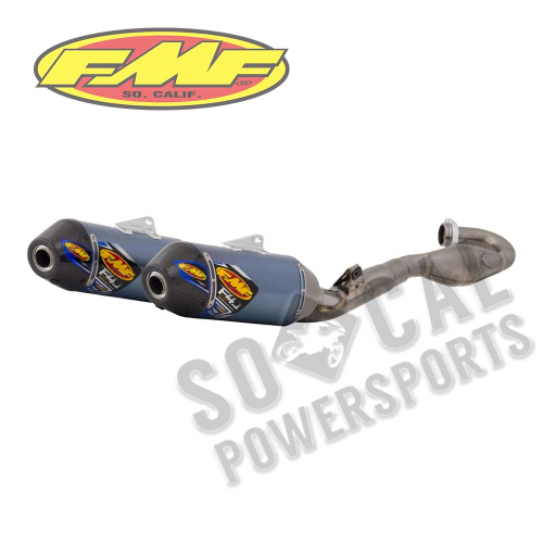 FMF Racing - FMF Racing Factory 4.1 RCT Dual Full System - Blue Anodized Titanium Muffler - Carbon Fiber End Cap - 041532