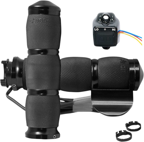 Avon Grips - Avon Grips Air Cushion Heated Grips with Throttle Boss - Black Anodized - MT-AIR-90-A-B-H