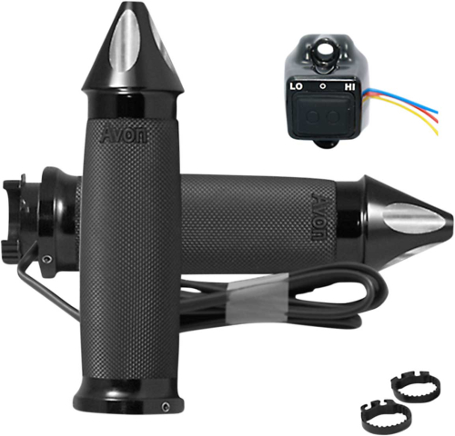 Avon Grips - Avon Grips Custom Spike Heated Grips - Black Anodized - MT-CC-86A-SP-HT