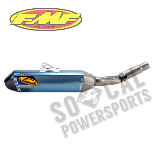 FMF Racing - FMF Racing Factory 4.1 RCT Slip-On - Blue Anodized Titanium Muffler - Titanium Midpipe - Carbon Endcap - 042267