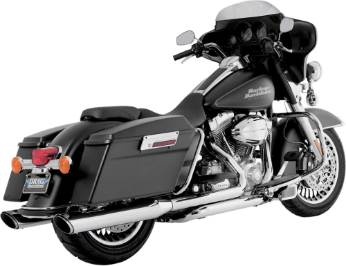 Vance & Hines - Vance & Hines Twin Slash Round Slip-Ons - Chrome - 16763