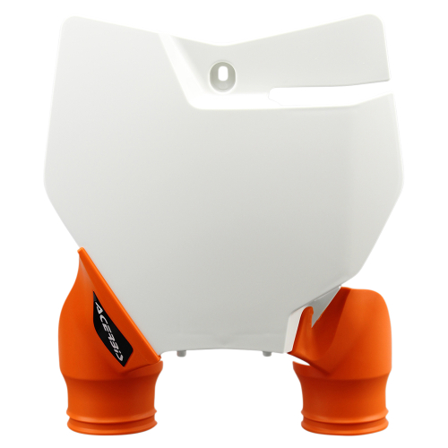 Acerbis - Acerbis Raptor Front Number Plate - White/Orange - 2527425412