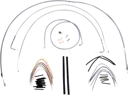 Burly Brand - Burly Brand Extended Cable/Brake Line Kit for 18in. Gorilla Handlebars - Stainless Steel - B30-1059