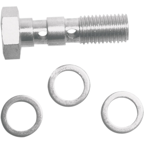 Russell - Russell Cycleflex Universal Brake Line Fitting - 3/8in-24 10mm Double-Banjo Bolt - R40517