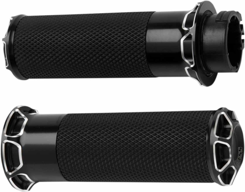Arlen Ness - Arlen Ness Fusion Series Grips - Beveled - Black - 07-329