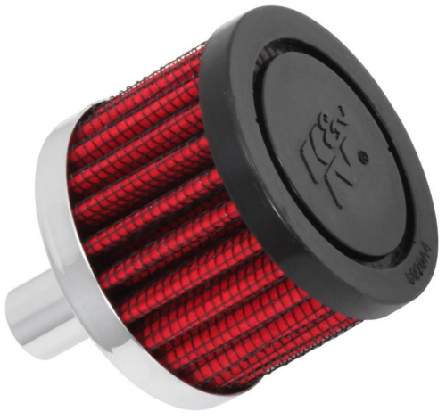 K&N Engineering - K&N Engineering Steel Base Crankcase Vent Filter - 1/2in. Vent - Rubber End Cap - 62-1010
