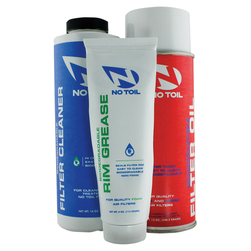 No Toil - No Toil Aerosol Filter Maintenance Kit - 3 Pack - 12oz Oil, 16oz Cleaner, 4oz Grease - NT207