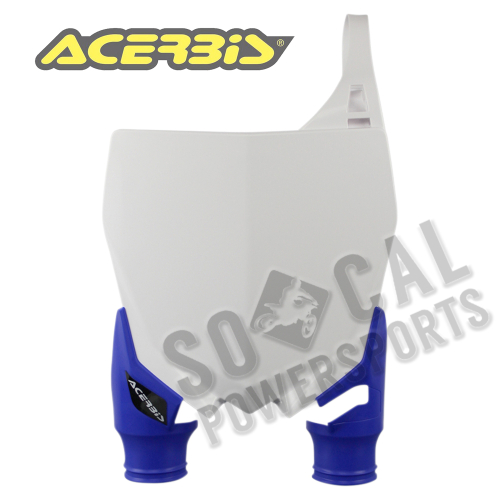 Acerbis - Acerbis Raptor Front Number Plate - White/Blue - 2527401029