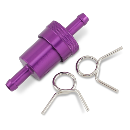 Emgo - Emgo Aluminum Fuel Filter - 5/16in. - Purple Anodized - 14-34433
