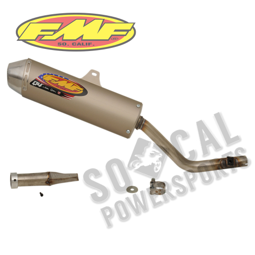 FMF Racing - FMF Racing Q4 Spark Arrestor Slip-On - Stainless Midpipe - 041332
